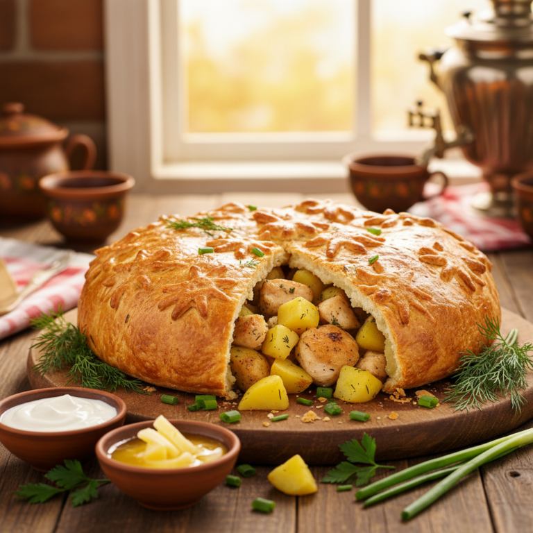 Курник с курицей и картофелем – уютный домашний рецепт