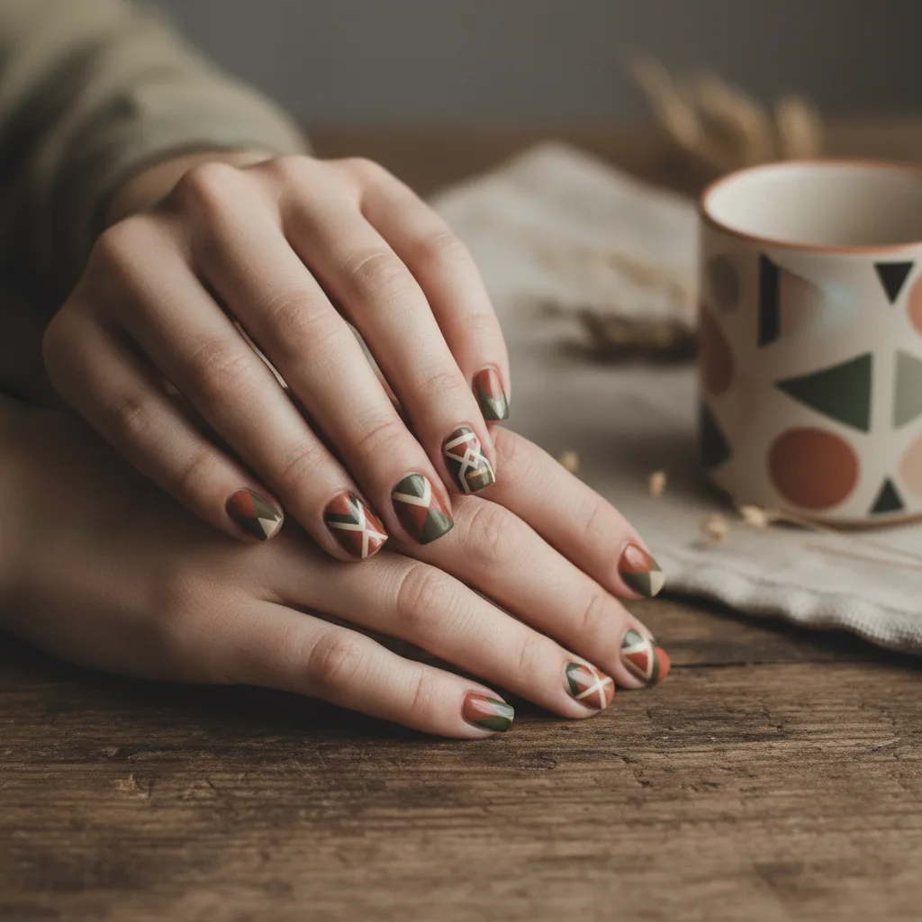 Геометрические узоры — Маникюр