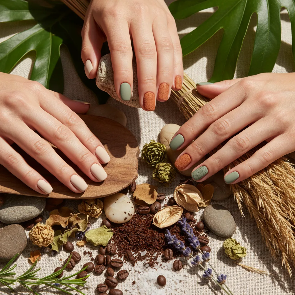 Натуральные оттенки и текстуры — Маникюр